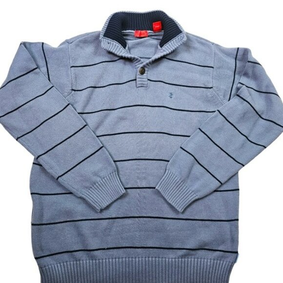IZOD Men's Cotton Knit Striped Button Up Sweater in Large - Picture 1 of 5